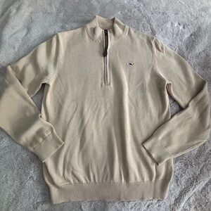Vineyard Vines Kids' Cream Half-Zip Sweater